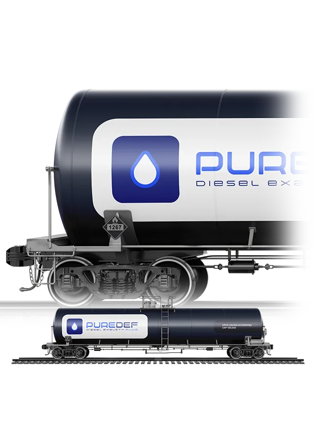 Ferrocarril 130,000 L de urea automotriz PUREDEF
